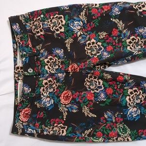 Anthropologie Floral Mid Rise Skinny Jeans Size 30